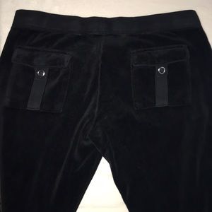 Juicy Couture Black Velour Back Pocket Pants